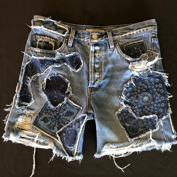 Free People Heart Breaker Patched & Embroidered Shorts Sz 26 - Picture 6 of 14